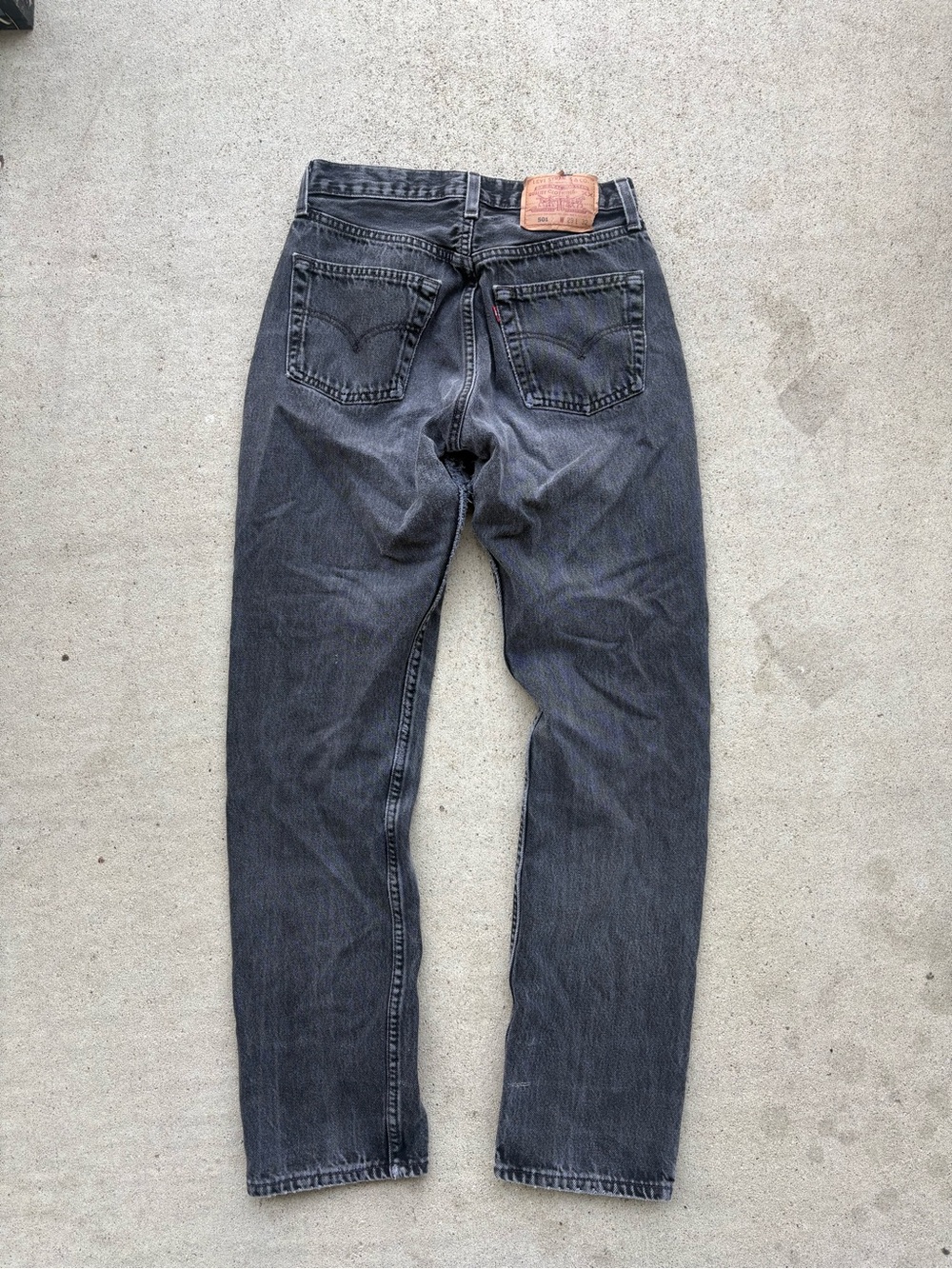 Vintage 1996 Levis 501 Black Fade USA Denim Jeans High Rise 27x31